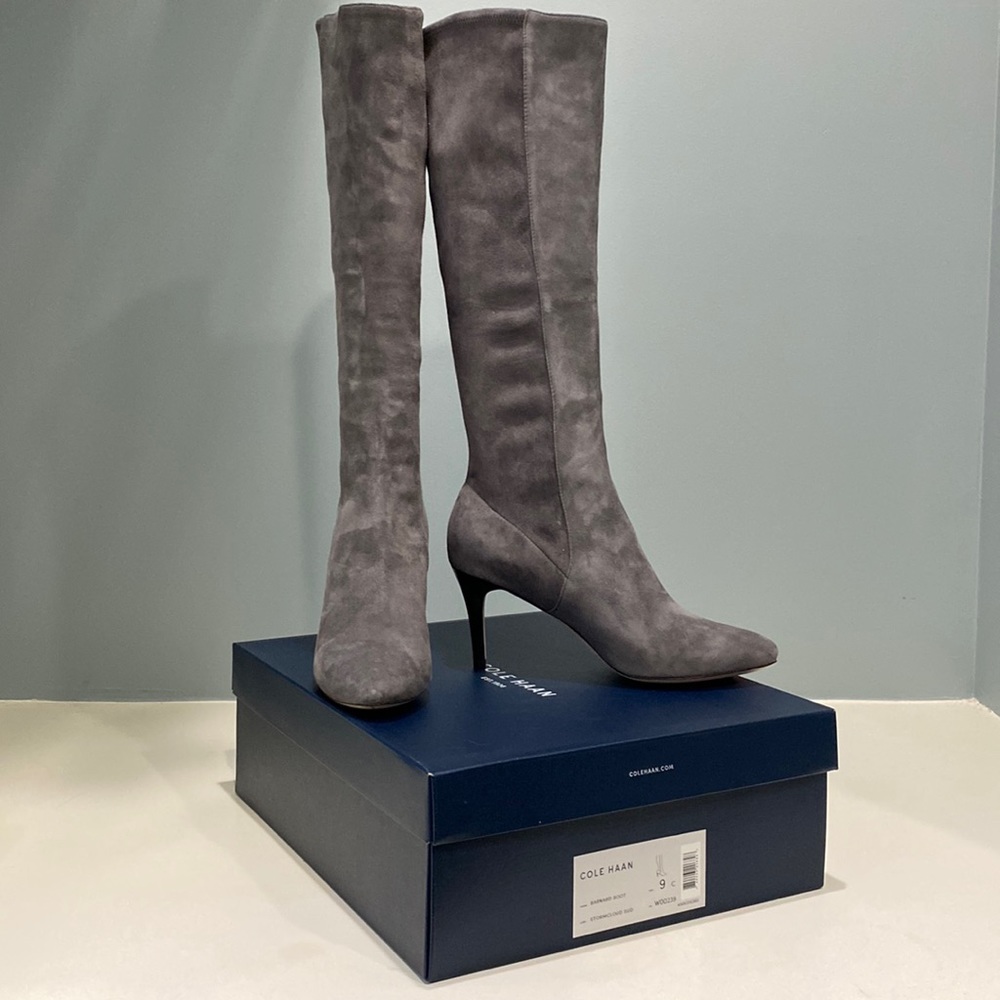Brand new gray suede Cole Haan boots in 9C (wide)